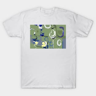 Olive Rose Abstract Field Design T-Shirt
